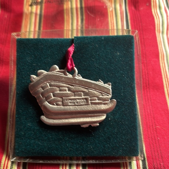 Longaberger 1982 Sleigh Basket Pewter Christmas Ornament NWT - Picture 2 of 4